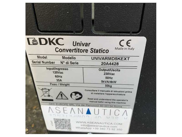 Dkc frequency converter 120 to 230v 50hz 5kva 3.5kw - univarmd5kext - afbeelding 8 van  10