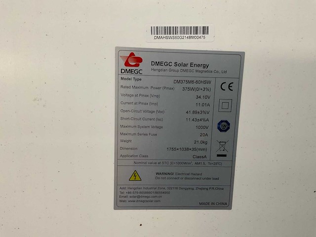 Dmegc dm375m6-60-hsw zonnepaneel (2x) - afbeelding 4 van  4