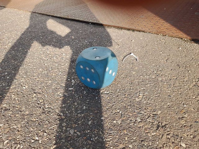 Dobbelsteen blauw - afbeelding 1 van  2