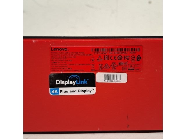 Dockingstation lenovo, thinkpad hybrid usd-c with usb-a dock | dud9011d1 | 40af - afbeelding 5 van  7