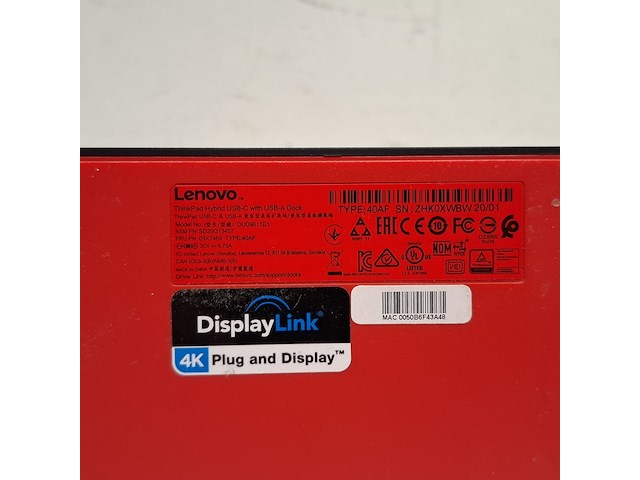 Dockingstation lenovo, thinkpad hybrid usd-c with usb-a dock | dud9011d1 | 40af - afbeelding 5 van  8