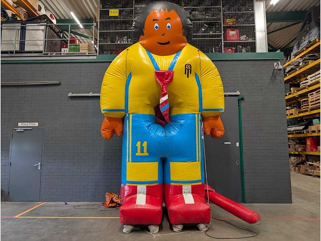 Doelschieten stropdas opblaasbaar (blauw/geel) - afbeelding 1 van  2