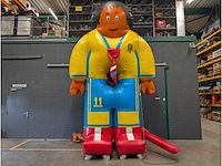 Doelschieten stropdas opblaasbaar (blauw/geel) - afbeelding 1 van  2