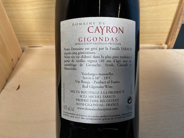 Domaine de caron gigondas witte wijn 2020 (5x) - afbeelding 2 van  2