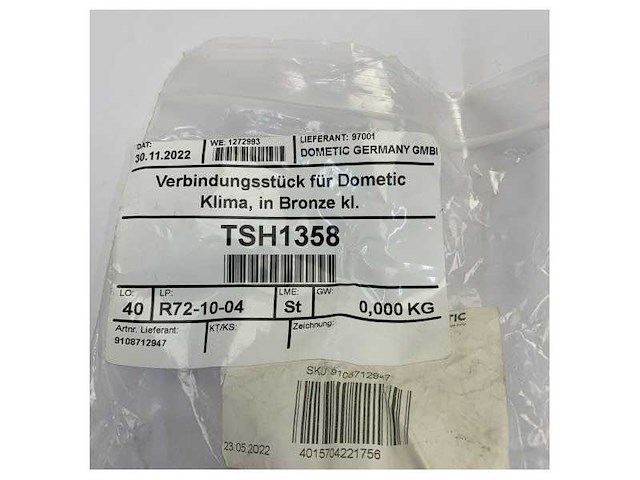 Dometic messing slang aansluitstuk brz 1.0zmpt x 1.0zhb - 9108712947 - afbeelding 4 van  5