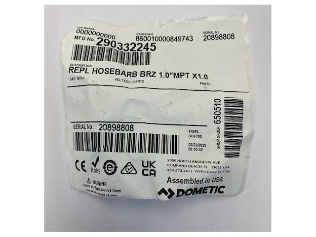 Dometic messing slang aansluitstuk brz 1.0zmpt x 1.0zhb - 9108712947 - afbeelding 5 van  5