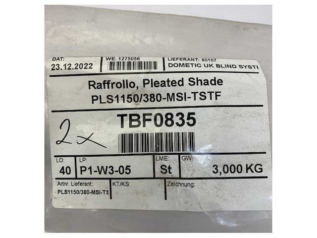 Dometic pleated shade pls 1150/380-msi-tstf roller curtain 1150 x 380 mm - afbeelding 5 van  5