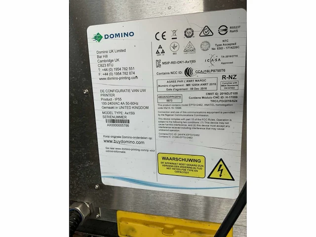 Domino ax150i continue inktjetprinter - afbeelding 7 van  8