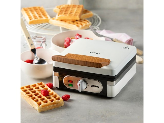Domo do9274w wafelijzer xl 1400w powder white - afbeelding 2 van  4