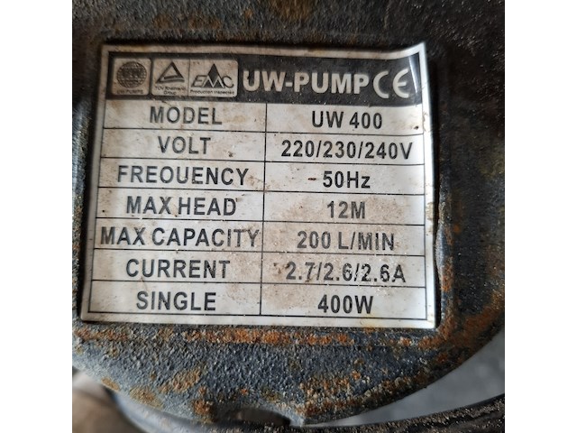 Dompel vuilwaterpomp uw400 - afbeelding 4 van  7