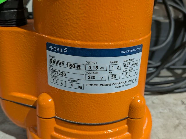 Dompelpomp - 4m³ - 230v, proril, savvy 150, 2020 - afbeelding 3 van  4