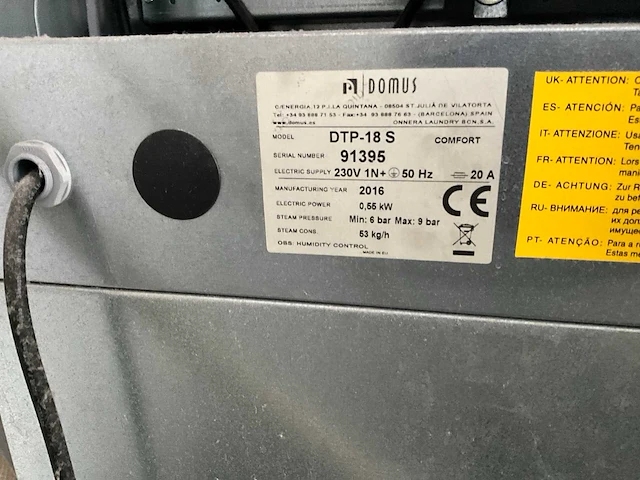 Domus dtp18s industriële wasdroger - afbeelding 6 van  6