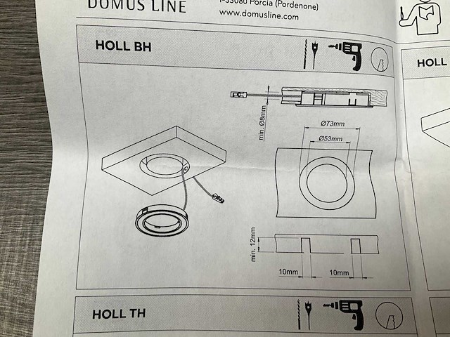 Domus line holl bh onderverlichting inbouwspot mat zwart (3x) - afbeelding 6 van  7