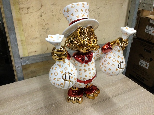 Donald duck beeld, lior24, wit/goud - afbeelding 2 van  2