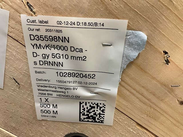 Donne ymvk 10mm2 /1000 dga kabel op haspel500mtr) - afbeelding 5 van  5