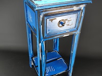 Door belgische kunstenaar beschilderde plantentafel met lade - afbeelding 1 van  5