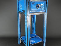 Door belgische kunstenaar beschilderde plantentafel met lade - afbeelding 2 van  5