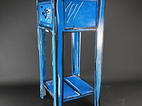 Door belgische kunstenaar beschilderde plantentafel met lade - afbeelding 4 van  5