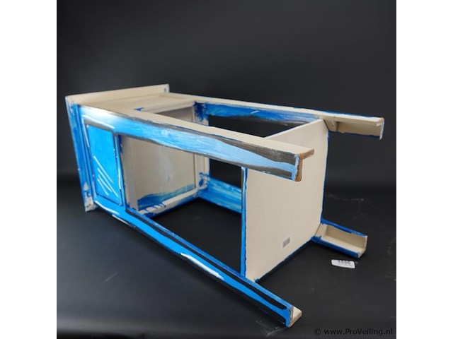 Door belgische kunstenaar beschilderde plantentafel met lade - afbeelding 5 van  5