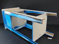 Door belgische kunstenaar beschilderde plantentafel met lade - afbeelding 5 van  5