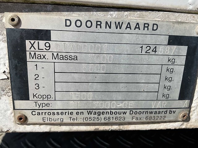 Doornwaard dt700oe be oplegger - afbeelding 4 van  13