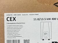 Doorstroom waterverwarmer 11.0/13.5 kw 400 v, clage, cex - afbeelding 2 van  3