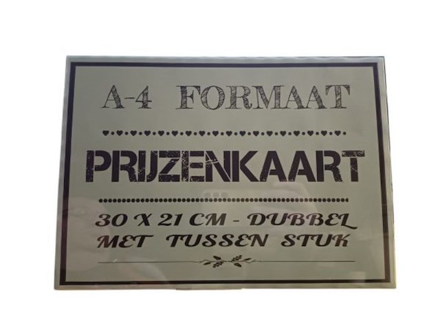Doorzichtiche prijzenkaart met verstevigimnge a4 20 stuks - afbeelding 6 van  9