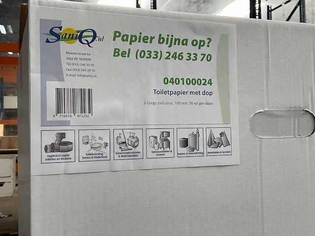Doos á 36 rollen met dop 2-laags toiletpapier (8x) - afbeelding 2 van  2