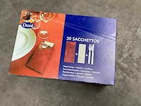 Doos á 5x30 stuks duni bestekzakjes met bestek (2x)