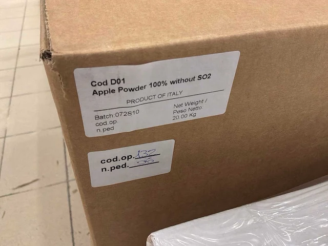 Doos appelpoeder 100% zonder so2 (20kg) (8x) - afbeelding 3 van  3