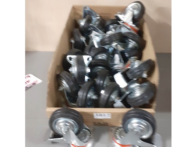 Doos bokwielen 75mm zwenk ook met rem en vast (d1612) - afbeelding 2 van  3