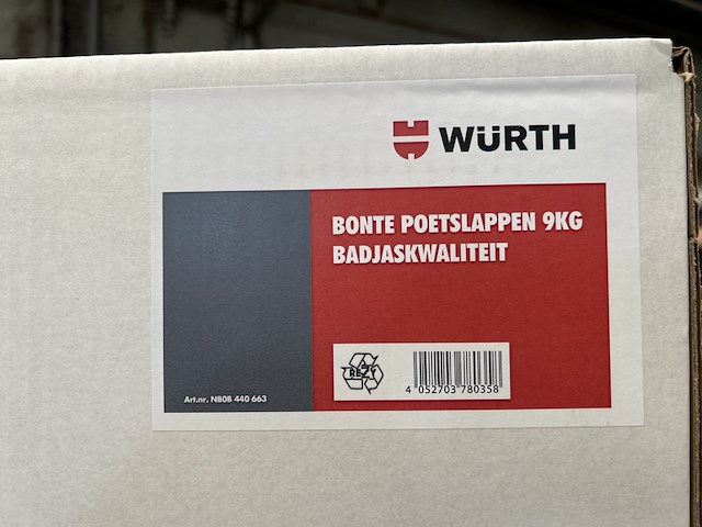Doos bonte poetslappen 9 kg badjaskwaliteit, würth - afbeelding 3 van  3