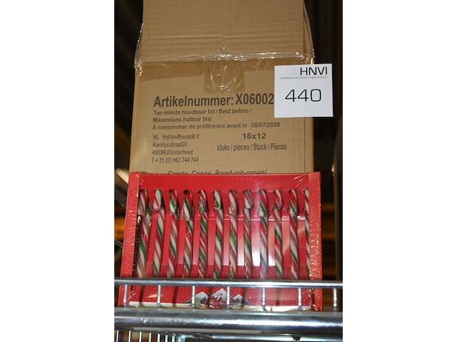 Doos candy cans groen rood. 16 x 12 stuks. - afbeelding 2 van  2