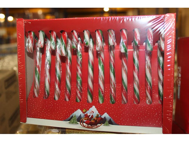 Doos candy cans groen rood. 16 x 12 stuks. - afbeelding 2 van  2