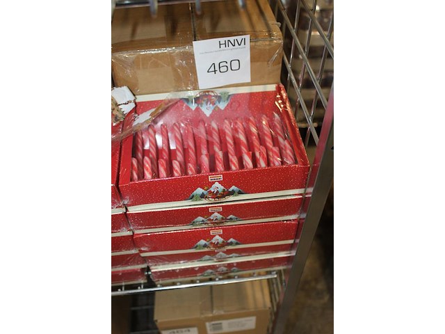 Doos candy cans wit rood. 21 x 12 stuks. - afbeelding 2 van  2