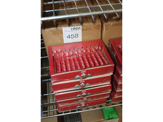 Doos candy cans wit rood. 21 x 12 stuks - afbeelding 2 van  2