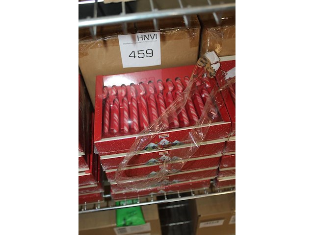 Doos candy cans wit rood. 21 x 12 stuks - afbeelding 2 van  2