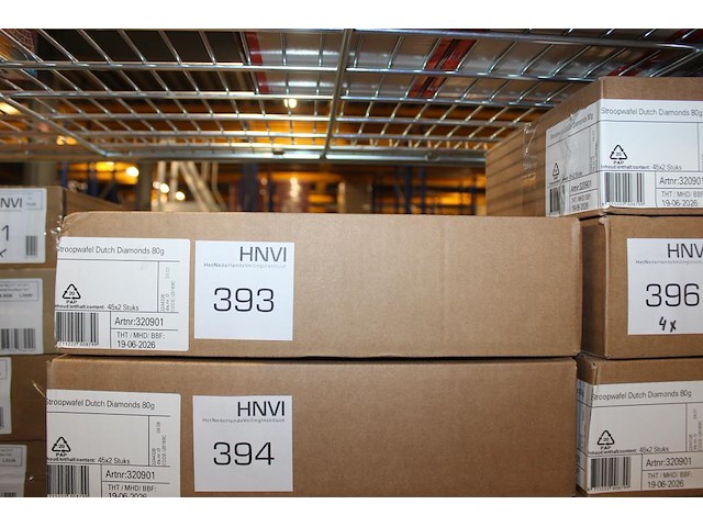 Doos stroopwafels dutch diamonds. 45x2 stuks. tht 6-26. - afbeelding 1 van  2