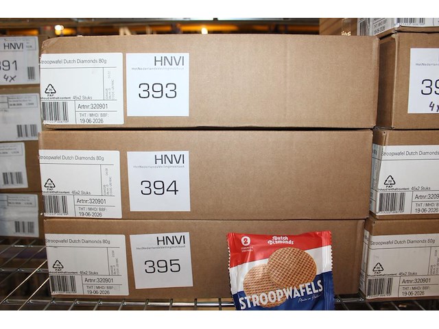 Doos stroopwafels dutch diamonds. 45x2 stuks. tht 6-26. - afbeelding 2 van  2