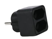 Doos vol tweewegstekkers en 2 verlengsnoeren 10 meter (d1704) - afbeelding 3 van  5