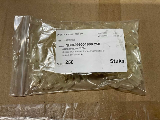 Doos wurth omdop pvc naturel 5x15 (250.000x) - afbeelding 2 van  3