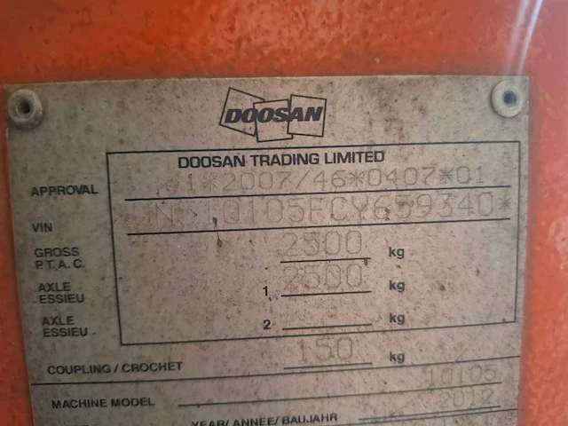 Doosan - 2012 - 10105 - compressor met straalopstelling - afbeelding 2 van  35