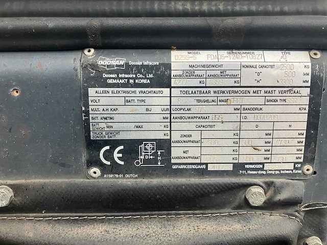 Doosan - d25s-5 - diesel - vorkheftruck - afbeelding 6 van  7