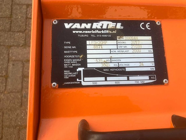 Doosan - ledh20 - elektrische palletwagen - afbeelding 11 van  11