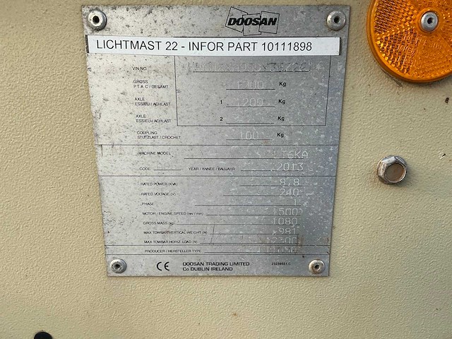 Doosan lt6ka mobiele lichtmastkar - afbeelding 21 van  22