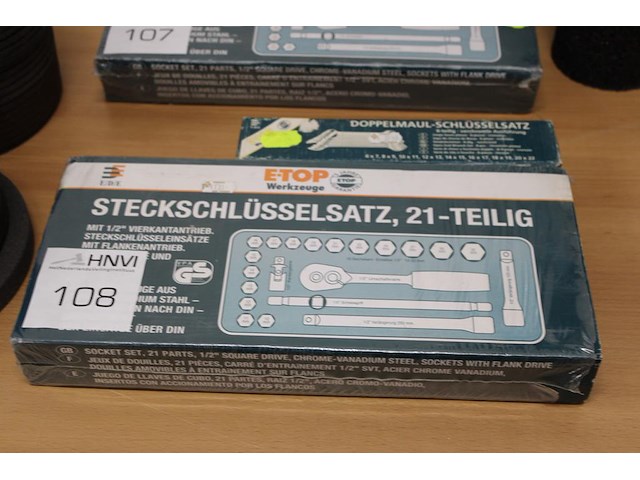 Dop- en steeksleutelset etop. - afbeelding 1 van  2