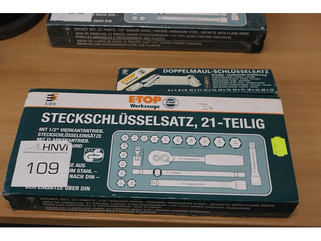 Dop- en steeksleutelset etop. - afbeelding 1 van  2