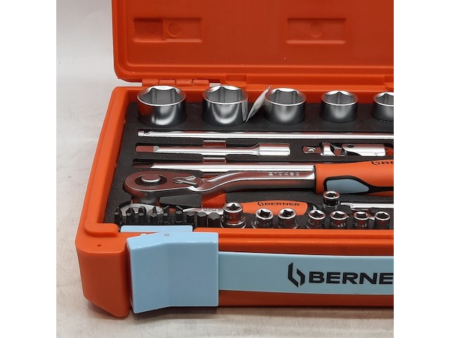 Dop en ratel set, berner, s-set lever 54 pcs 1/4" 1/2" sbox 60z - afbeelding 3 van  10