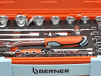 Dop en ratel set, berner, s-set lever 54 pcs 1/4" 1/2" sbox 60z - afbeelding 4 van  10