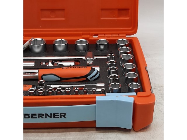 Dop en ratel set, berner, s-set lever 54 pcs 1/4" 1/2" sbox 60z - afbeelding 5 van  10